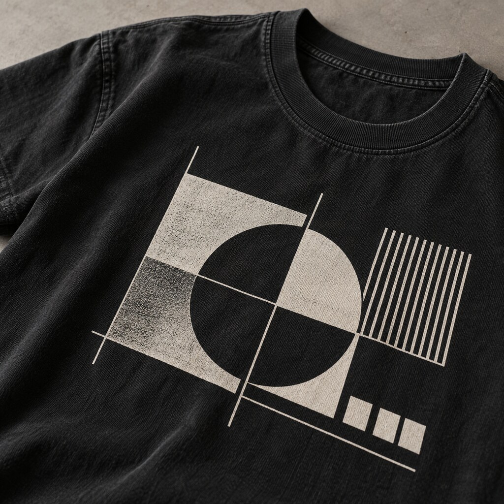 Custom screen printing on heavyweight streetwear T-shirt